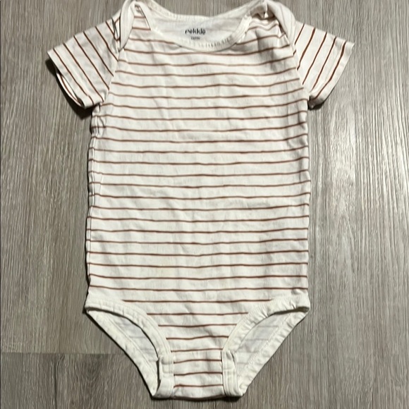 4/$20 Striped Kids One Piece - White and Brown - Picture 1 of 1